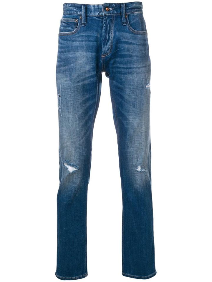 Denham Distressed Jeans - Blue
