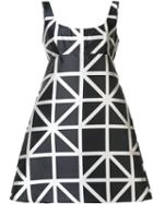 Milly Flared Grid Print Dress