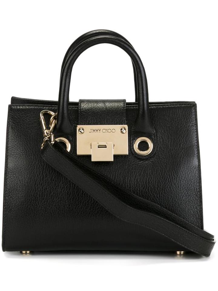 Jimmy Choo Small Riley Tote, Women's, Black, Goat Skin