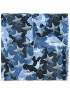 Valentino Valentino Garavani Camustars Scarf, Men's, Blue, Silk/cashmere
