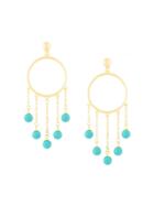 Eshvi Fang Pearl Drop Earrings - Metallic