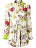 Etro - Printed Tie-fastening Jacket - Women - Silk/viscose - 44, White, Silk/viscose