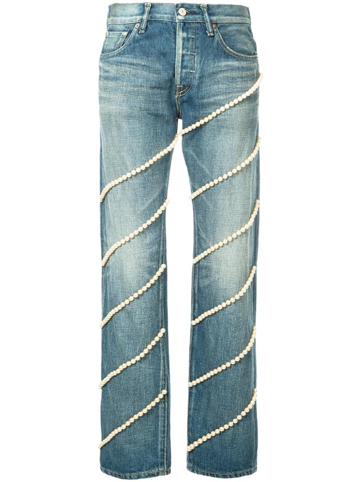 Tu Es Mon Trésor Pearl Jeans Short Length - Blue