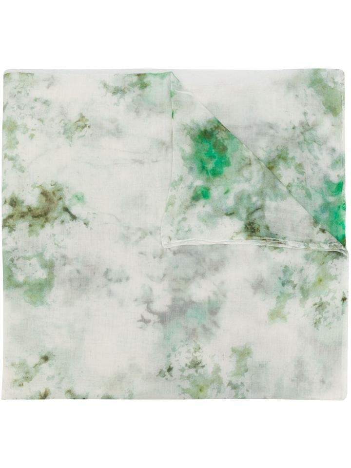 Avant Toi Tie Dye Print Scarf - White