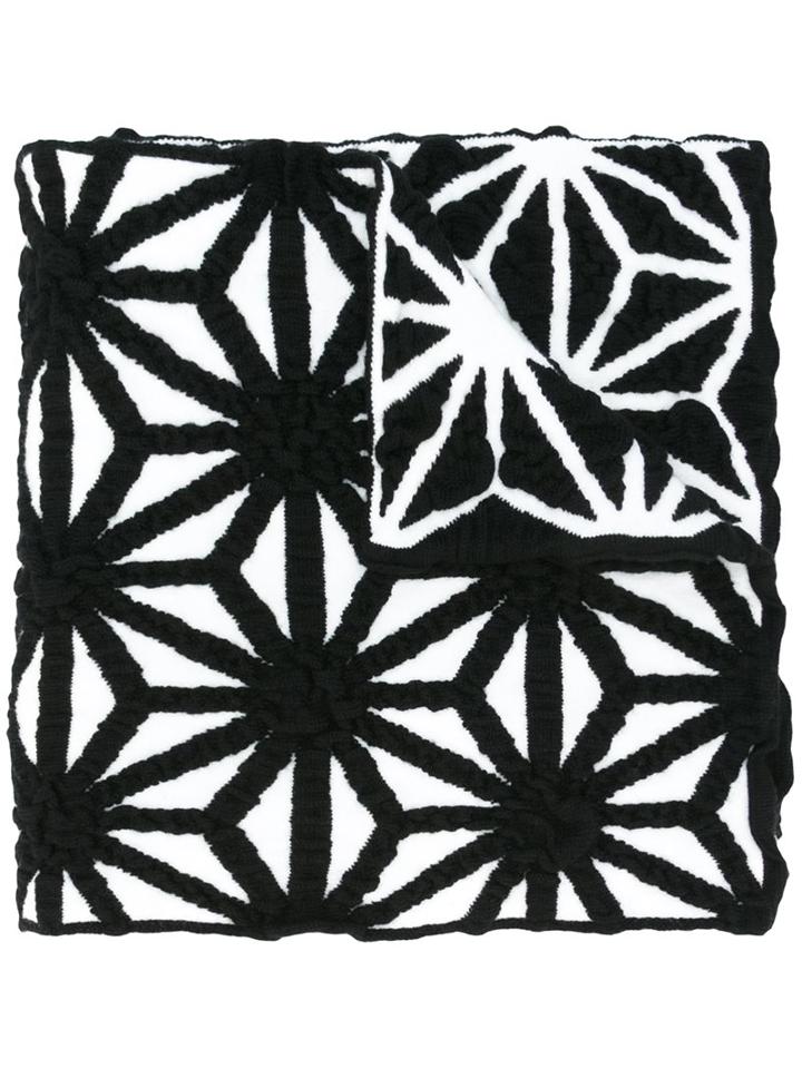 Dsquared2 Spiral Pattern Scarf, Men's, Black, Polyester/spandex/elastane/viscose/wool
