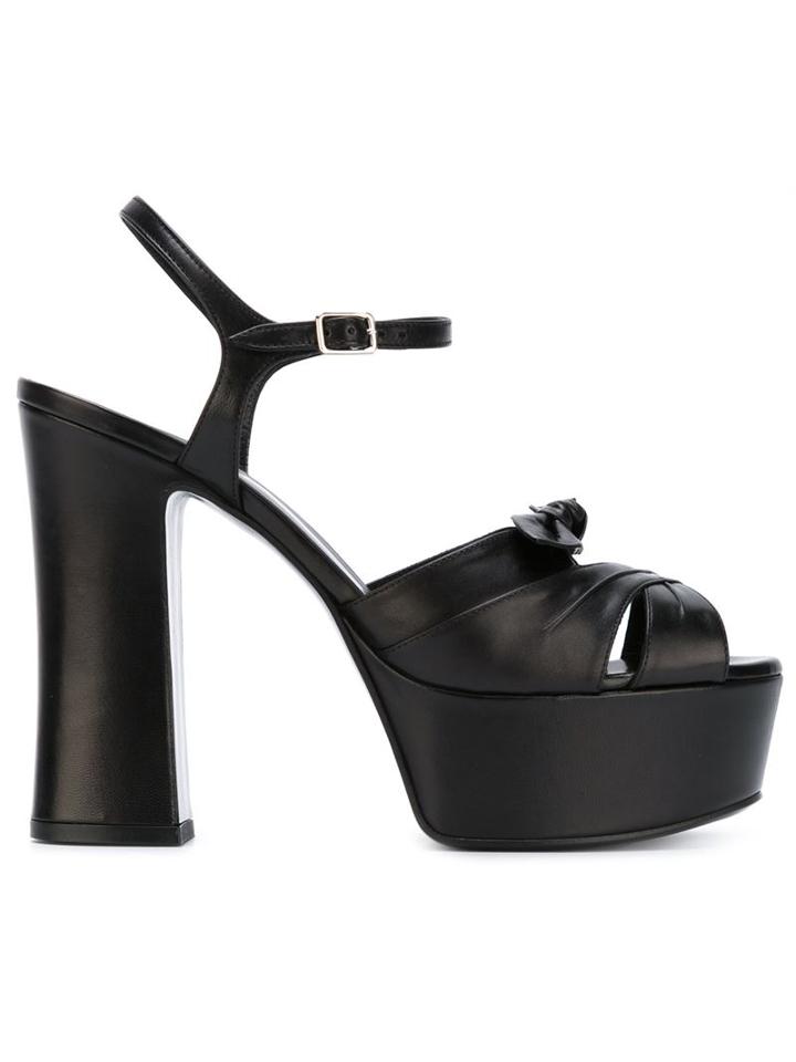 Saint Laurent Candy Sandals, Women's, Size: 36.5, Black, Leather