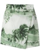 Osklen Rj Print Wrap Shorts - Green