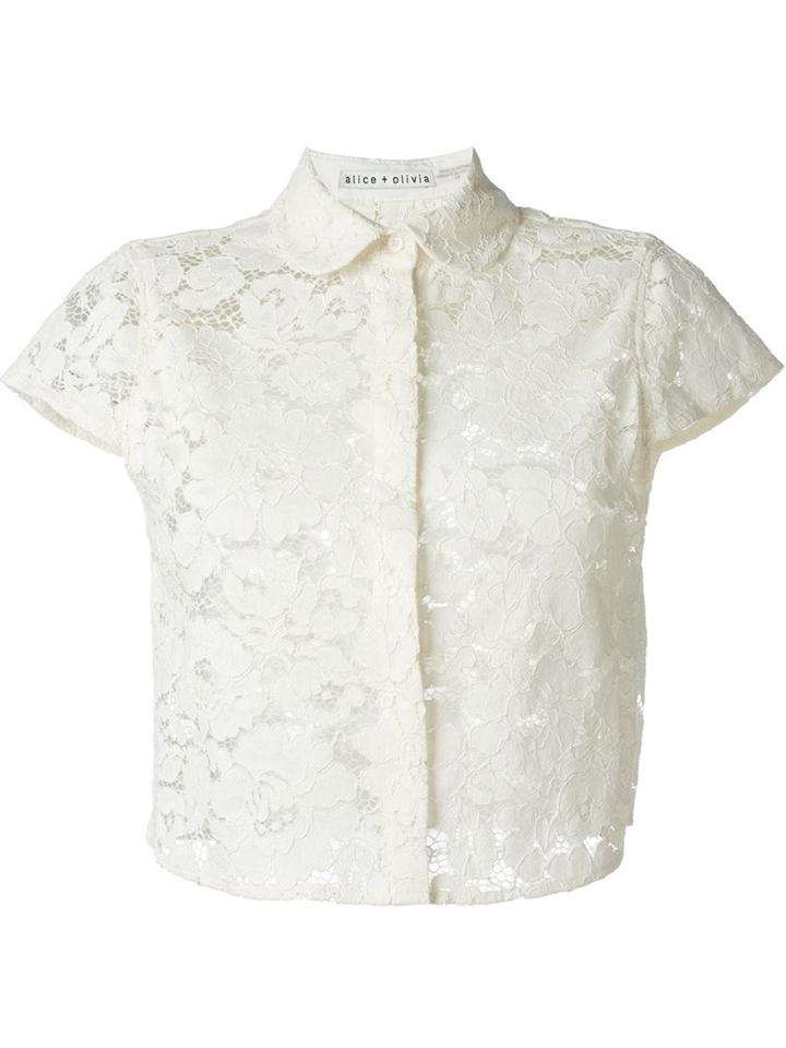 Alice+olivia Lace Cropped Shirt
