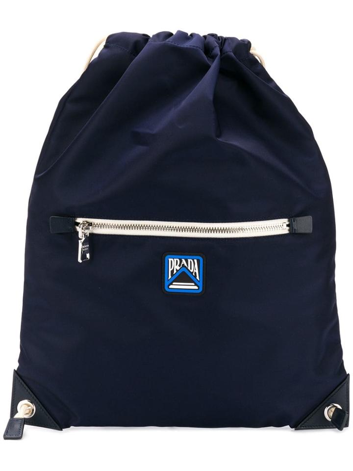 Prada Drawstring Backpack - Blue