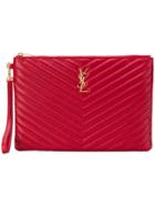 Saint Laurent Monogram Quilted Pouch - Red