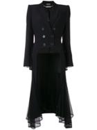 Alexander Mcqueen Tulle Inserts Frock Coat - Black