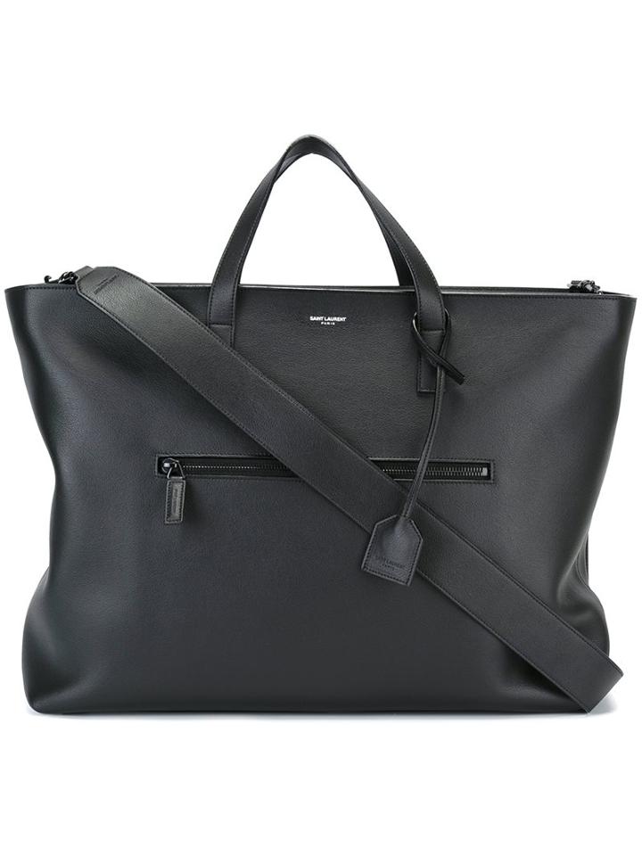 Saint Laurent Shopper Tote, Men's, Black, Calf Leather