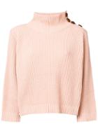 Elisabetta Franchi Buttoned Neck Jumper - Pink & Purple