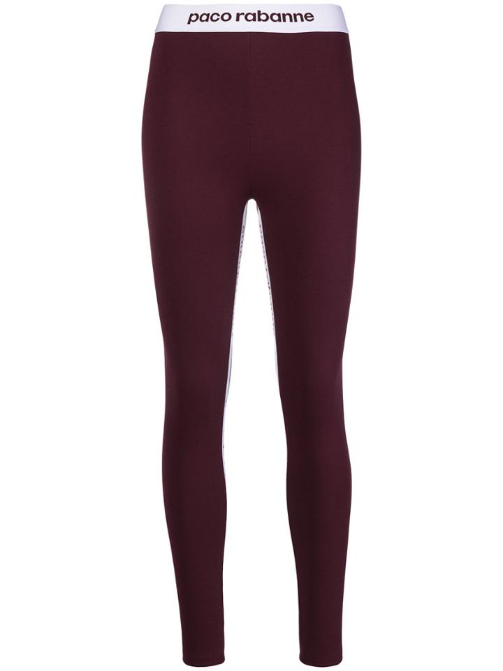 Paco Rabanne Logo Strap Sport Leggings - Pink & Purple