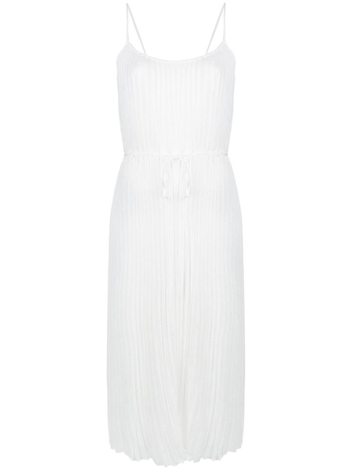 Vince Accordion Pleat Midi Dress - White