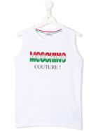 Moschino Kids Teen Lettering Logo Tank Top - White