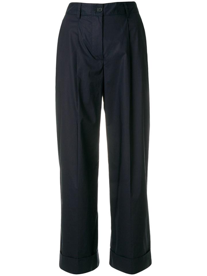 P.a.r.o.s.h. Straight Leg Cropped Trousers - Blue