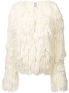 Rosie Assoulin Fringed Knit Jacket - White