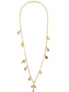Dolce & Gabbana Crucifix Charm Pendant Necklace, Women's, Metallic, Brass