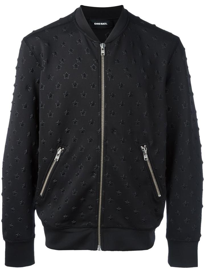 Diesel Star Bomber Jacket, Men's, Size: Xxl, Black, Polyester/spandex/elastane