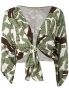 Adriana Degreas Printed Tie Knot Blouse - Green