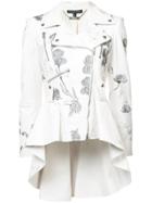 Alexander Mcqueen Peplum Biker Jacket - White