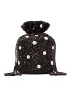 Ganni Black Wintour Bead Embellished Drawstring Pouch - Brown