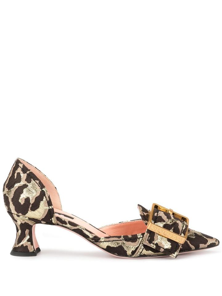 Rochas Leopard Pattern Pumps - Brown