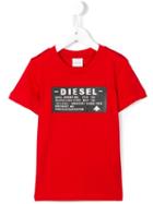 Diesel Kids 'taggi Slim' Printed T-shirt, Boy's, Size: 7 Yrs, Red