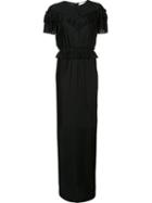 Givenchy Pleated Maxi Dress, Women's, Size: 38, Black, Triacetate/polyester/acetate/silk