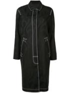 Alexander Wang - Contrast Stitch Coat - Women - Polyester/wool - 0, Women's, Black, Polyester/wool