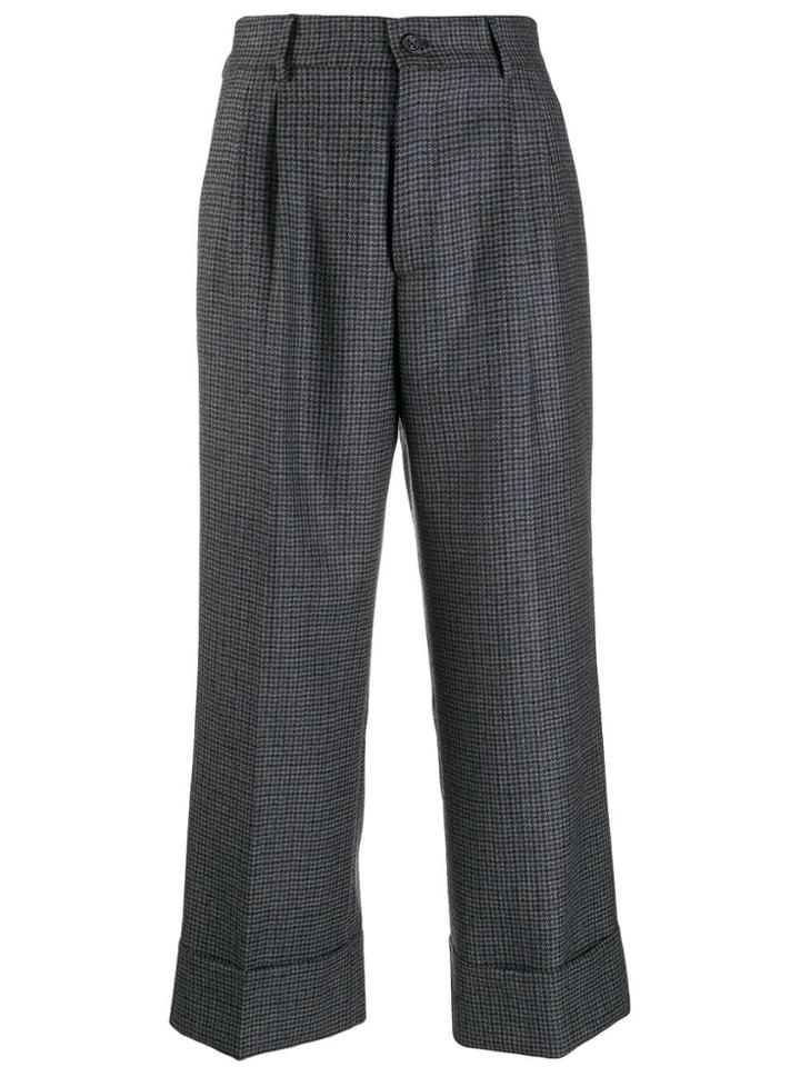 Berwich Checked Wide-leg Trousers - Grey