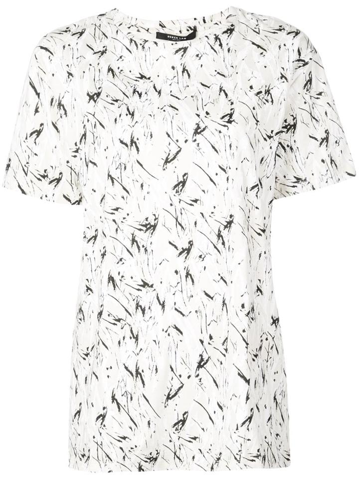 Derek Lam Brushstroke Print Cotton Jersey T-shirt - Neutrals