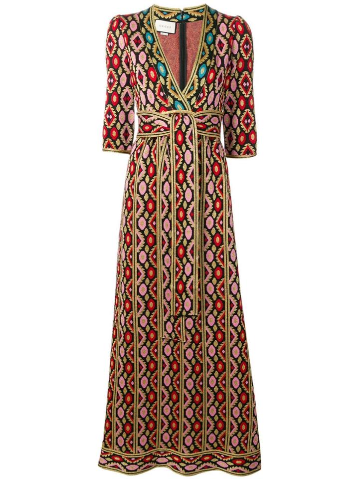 Gucci Printed Maxi Dress - Black
