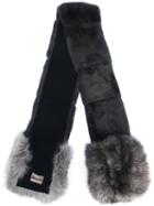 N.peal Rex And Fox Fur Scarf, Women's, Black, Rabbit Fur/cashmere
