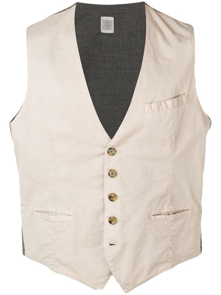 Eleventy Single Breasted Waistcoat - Neutrals