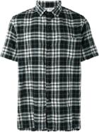 Saint Laurent Short Sleeved Checked Shirt - Black