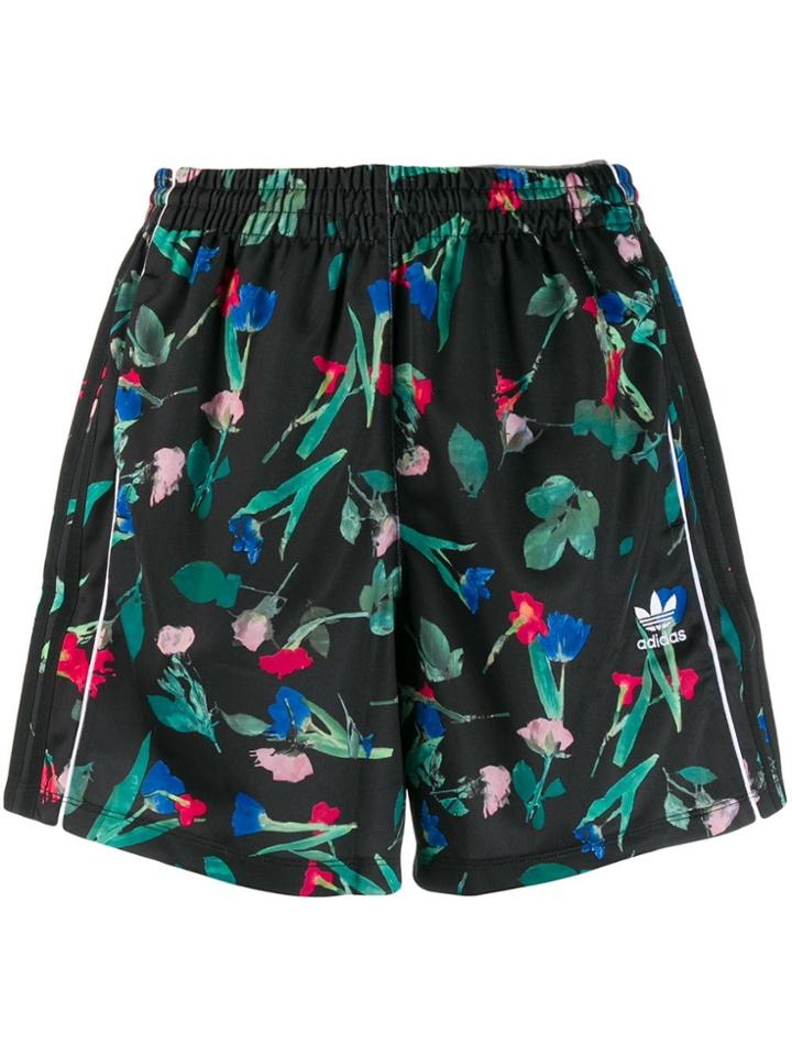 Adidas Floral Allover Shorts - Black