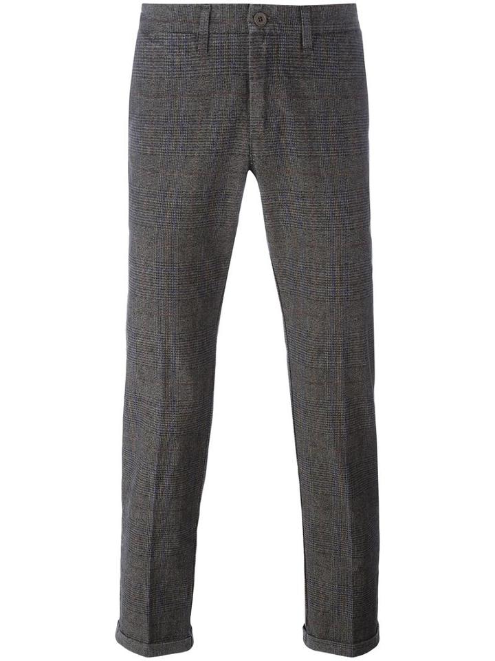 Re-hash Checked Tailored Trousers, Men's, Size: 36, Cotton/spandex/elastane