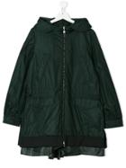 Moncler Kids Teen Long Rainwear Coat - Green