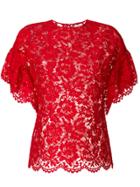 Valentino Heavy Lace Top - Red