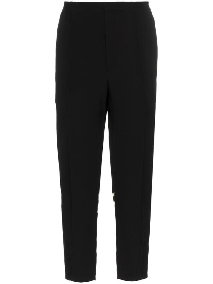 Alexander Mcqueen Tailored Striped Cropped Trousers - Black
