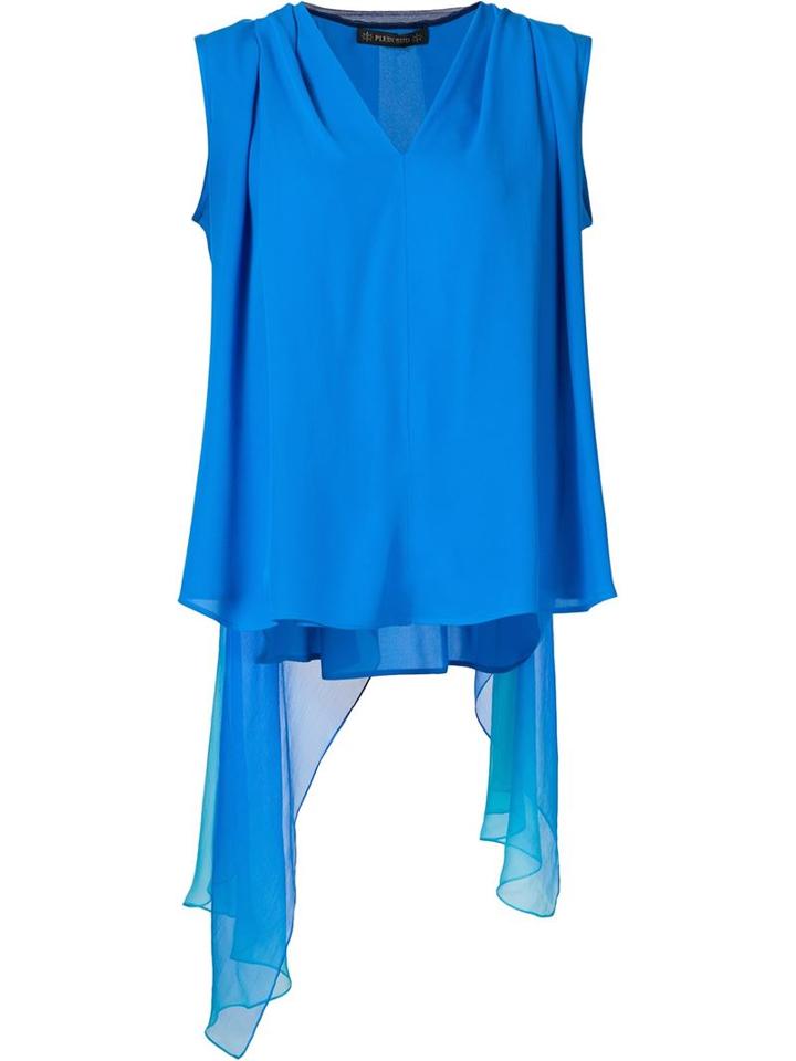 Plein Sud Draped Back Top, Women's, Size: 42, Blue, Silk