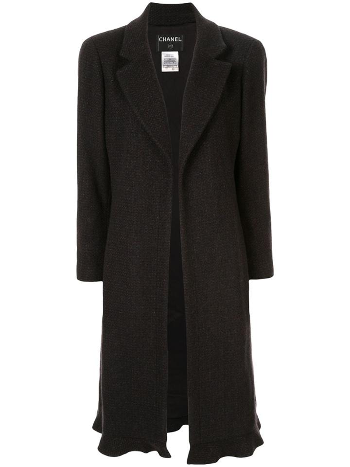 Chanel Pre-owned Cashmere Midi Open Coat - Black