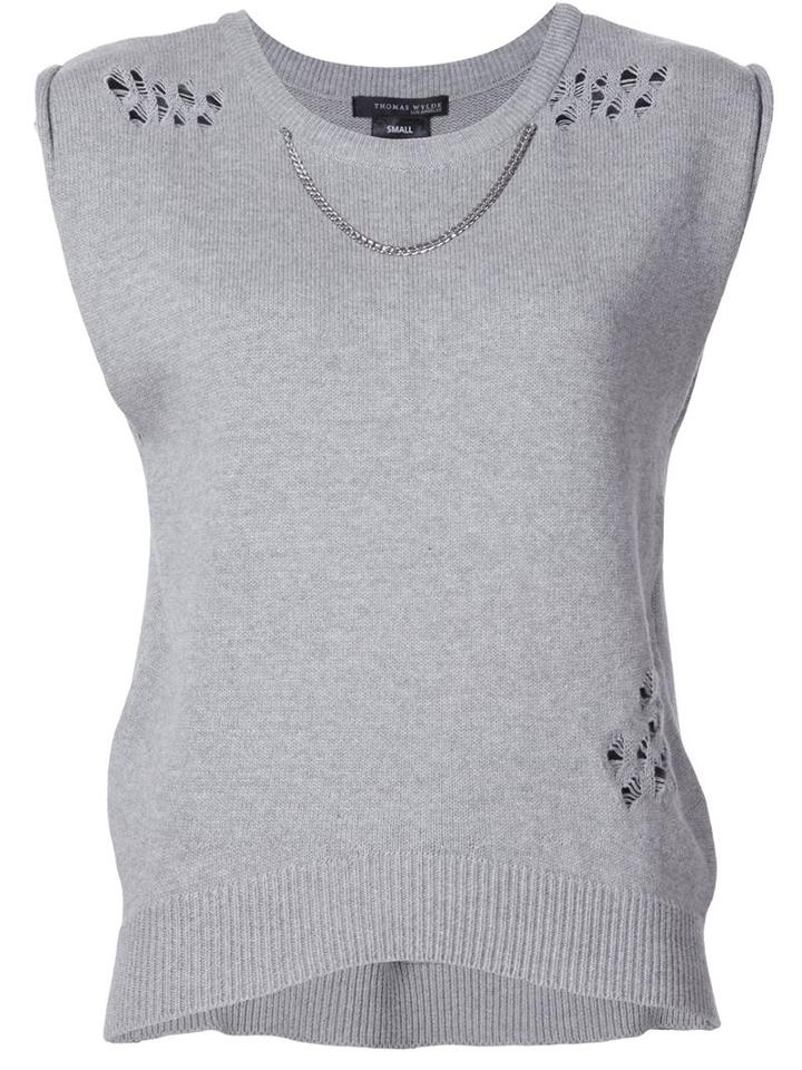 Thomas Wylde Chain Detail Knit Top