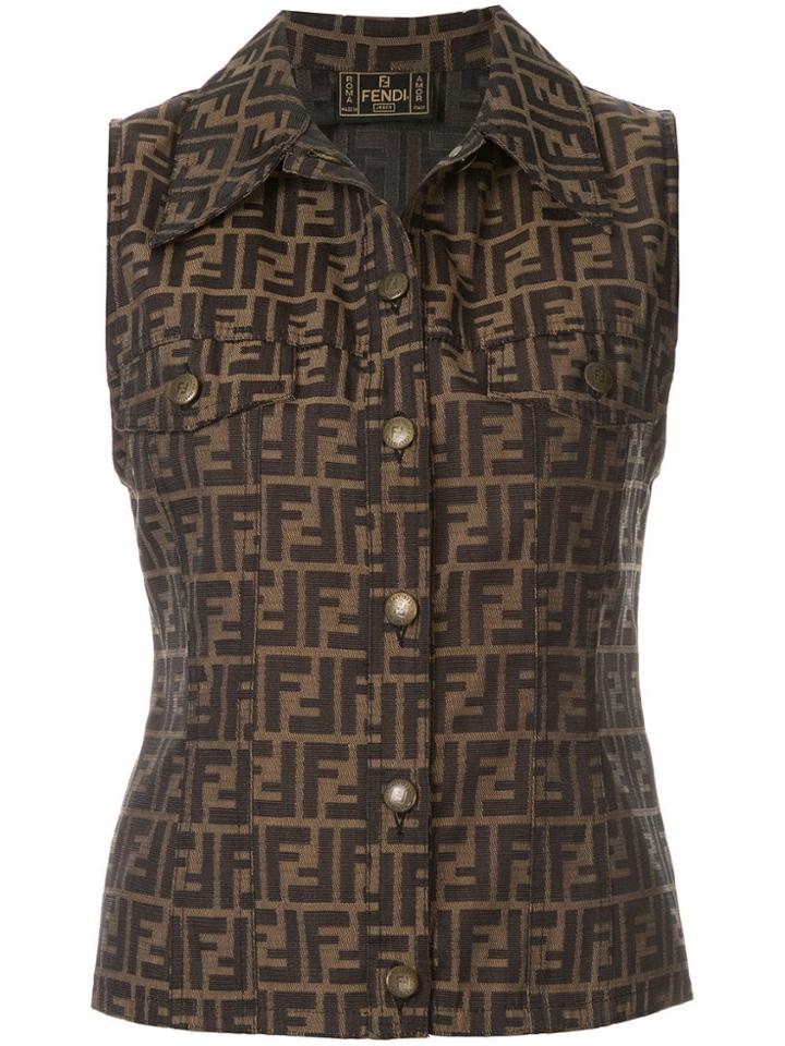 Fendi Vintage Logo Sleeveless Top - Brown