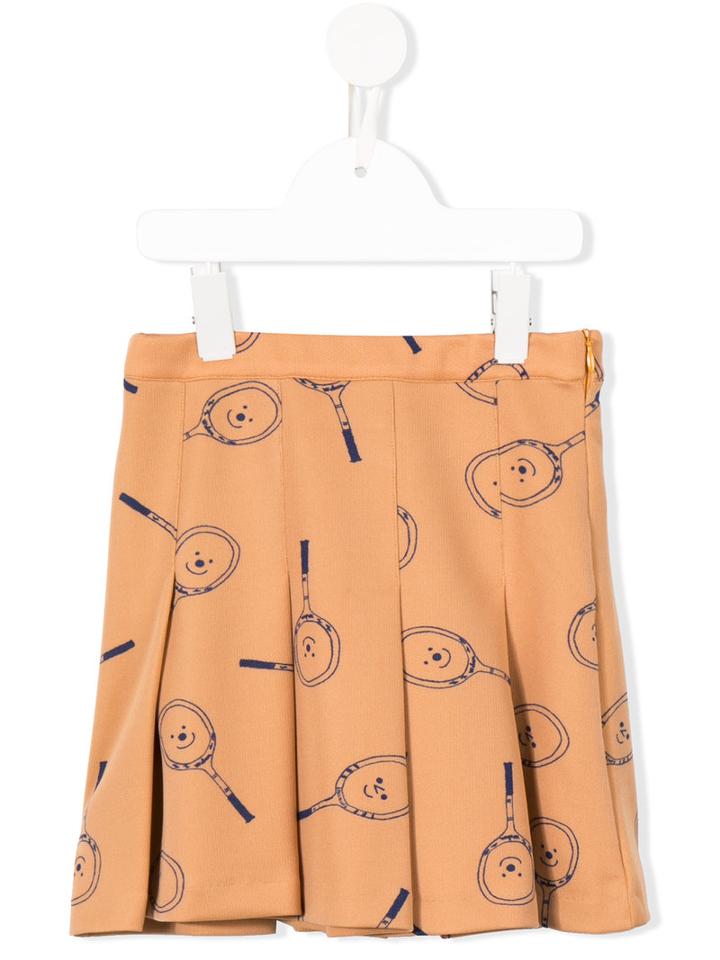 Bobo Choses Beach Ball Pleated Skirt, Girl's, Size: 6 Yrs, Brown