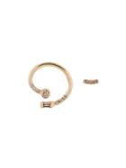 Xiao Wang 14kt Yellow Gold Diamond Spiral Earrings - Metallic