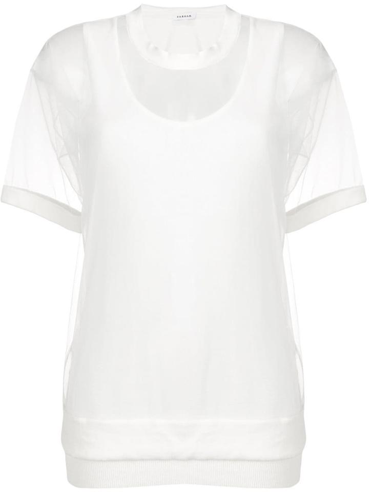 P.a.r.o.s.h. Mesh Layer Top - White