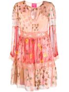 Blumarine Lace Insert Printed Dress - Pink